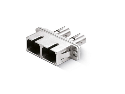 SC-ST-Duplex-Adaptador-con-rectangular-Brida-Metal