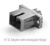 FC to SC Simplex Metal Hybrid Adapter With Rectangular Flange