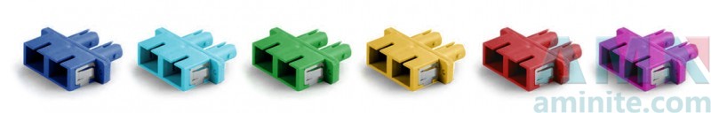 SC to ST Duplex Hybrid Adapter With Rectangular Flange Plastic